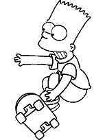 coloriage bart simpson fait du skate